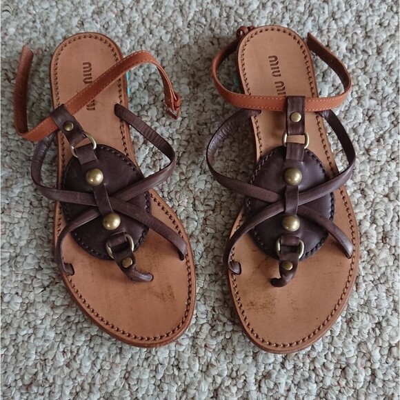 Miu Miu thong with turquoise stone embellished resin sandals size 36 - Picture 2 of 12